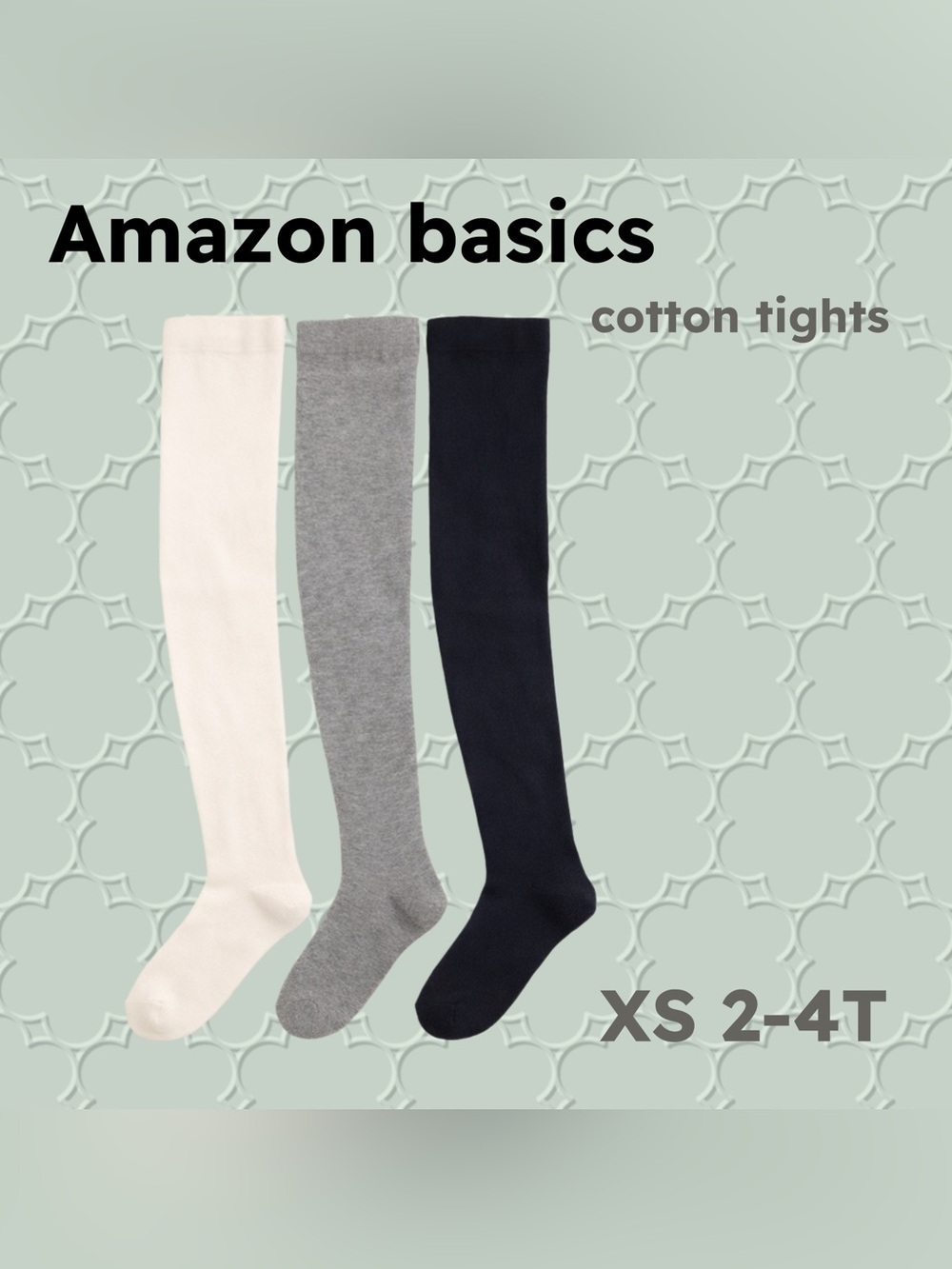 🇺🇸🆕🏷️NWT AMAZON ESSENTIALS | XS 2-4T | Classic neutral 3X Cotton Tights